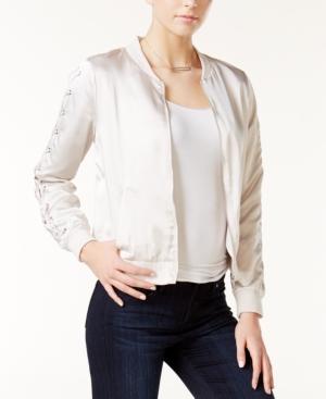 Kensie Lace-up Bomber Jacket