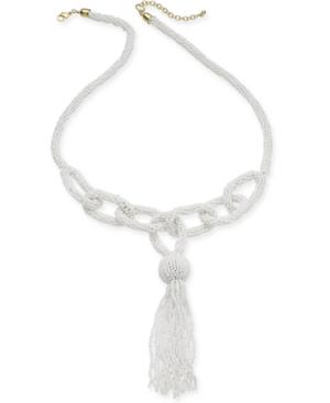 I.n.c. Gold-tone Beaded Loop & Tassel Long Necklace, 30 + 3 Extender, Created For Macy's