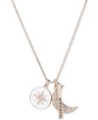 Dkny Gold-tone Triple Charm Crystal Never Sleep Pendant Necklace, 16 + 3 Extender, Created For Macy's