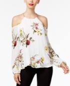 Thalia Sodi Floral-pinrt Cold-shoulder Top, Only At Macy's