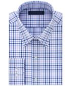 Tommy Hilfiger Men's Atheletic Fit Flex Collar Performance Blue Check Dress Shirt, Only At Macy's