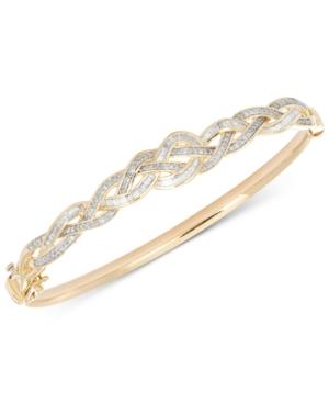 Wrapped In Love Diamond Braided Bangle Bracelet (1 Ct. T.w.) In 10k Gold, Created For Macy's