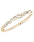 Wrapped In Love Diamond Braided Bangle Bracelet (1 Ct. T.w.) In 10k Gold, Created For Macy's