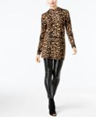 Inc International Concepts Printed Belted Sweater Tunic, Created For Macy's