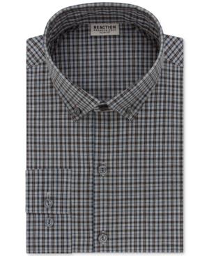 Kenneth Cole Reaction Men's Slim-fit Techni-cole 3 Way Flex Teal Dress Shirt