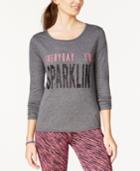 Material Girl Juniors' Long-sleeve Graphic Top, Only At Macy's