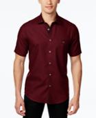 Alfani Men's Textured Short-sleeve Shirt, Slim Fit