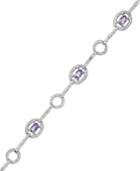 Victoria Townsend Sterling Silver Bracelet, Amethyst (1-1/3 Ct. T.w.) And Diamond Accent Bracelet