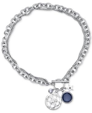 Guess Silver-tone Double-row Charm Necklace