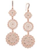 I.n.c. Rose Gold-tone Filigree Triple Drop Earrings, Created For Macy's