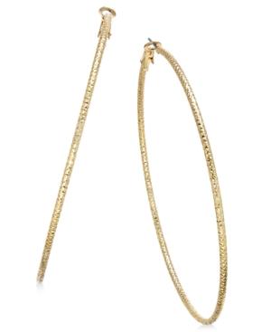 Thalia Sodi Gold-tone Large Textured Skinny Hoop Earrings, Only At Macy's