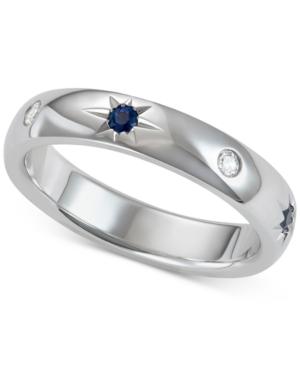 Marchesa Sapphire (1/5 Ct. T.w.) & Diamond (1/10 Ct. T.w.) Band In 18k White Gold, Created For Macy's