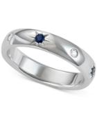 Marchesa Sapphire (1/5 Ct. T.w.) & Diamond (1/10 Ct. T.w.) Band In 18k White Gold, Created For Macy's