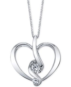 Proud Mom Diamond Heart Pendant Necklace (1/5 Ct. T.w.) In 14k Gold Or White Gold