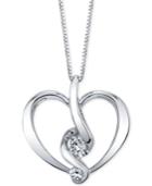 Proud Mom Diamond Heart Pendant Necklace (1/5 Ct. T.w.) In 14k Gold Or White Gold
