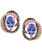 Tanzanite Royale By Effy Tanzanite (1-1/3 Ct. T.w.) And Diamond (1/3 Ct. T.w.) Stud Earrings In 14k Rose Gold