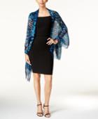 Inc International Concepts Printed Peacock Wrap & Scarf In One, Only At Macy's