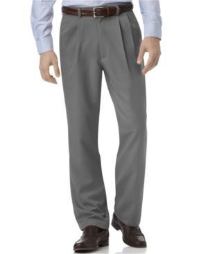 Haggar Dress Pants, Performance Comfort Pleated Microfiber