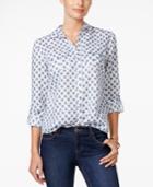 Charter Club Linen Printed Shirt, Only At Macy's
