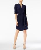 Calvin Klein Tab-sleeve Belted Dress
