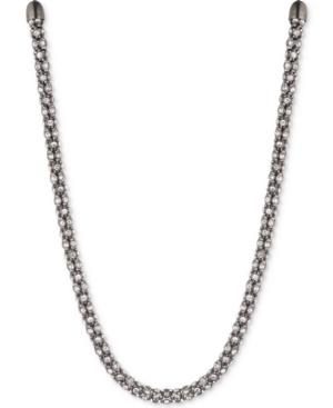 Anne Klein Hematite-tone Crystal Studded Collar Necklace