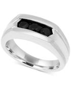 Men's Black Sapphire Ring (1 Ct. T.w.) In Sterling Silver And Black Rhodium Plate