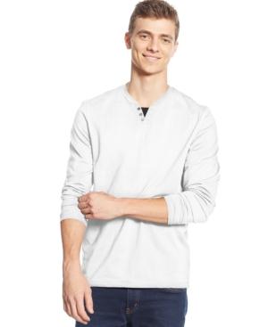 Alfani Men's Long-sleeve Split Crewneck T-shirt, Only At Macy's