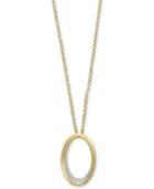 D'oro By Effy Diamond Pave Oval 18 Pendant Necklace (1/5 Ct. T.w.) In 14k Gold