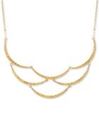 Scalloped Bar 17 Statement Necklace In 10k Gold