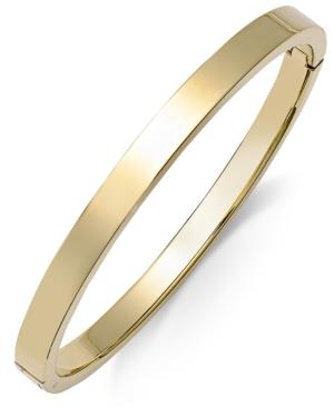 Polished Smooth Bangle Bracelet In Metallic Yellow Ion-plated Stainless Steel, Rose Ion-plated Stainless Steel, Or Stainless Steel