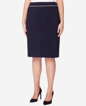 Tahari Asl Plus Size Piped Pencil Skirt