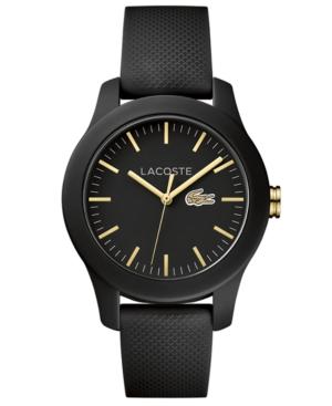 Lacoste Women's 12.12 Black Silicone Strap Watch 38mm