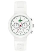 Lacoste L!ve Watch, Men's Chronograph Borneo White Silicone Strap 44mm 2010653