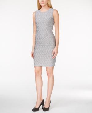Calvin Klein Sleeveless Textured Sheath Dress
