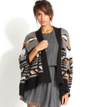 Qmack Sweater, Long-sleeve Aztec Stripe Cardigan