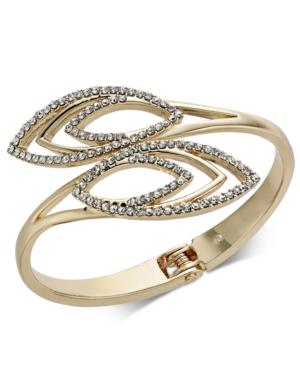 I.n.c. Gold-tone Crystal Bypass Bangle Bracelet, Only At Macy's