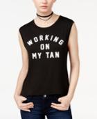 Shift Juniors' Working On My Tan Graphic Tank Top, Created For Macy's