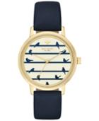 Kate Spade New York Women's Metro Navy Leather Strap Watch 34mm Ksw1022