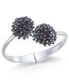 I.n.c. Silver-tone Crystal Cluster Hinge Bangle Bracelet, Created For Macy's