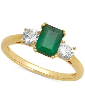 Emerald (1 Ct. T.w.) & White Sapphire (5/8 Ct. T.w.) Ring In 14k Gold