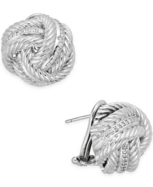 Diamond Love Knot Earrings (1/4 Ct. T.w.) In Sterling Silver