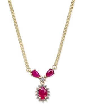 Ruby (1-1/5 Ct. T.w.) And Diamond (1/6 Ct. T.w.) Collar Necklace In 14k Gold