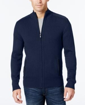 Alfani Men's Ribbed Full-zip Sweater, Classic Fit