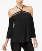 Guess Mimi Lattice Cold-shoulder Top