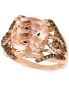 Le Vian Peach Morganite (6 Ct. T.w.) And Diamond (1/2 Ct. T.w.) Ring In 14k Rose Gold, Only At Macy's