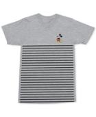 Mighty Fine Men's Mickey Mouse Pose Stripe Graphic-print Cotton T-shirt