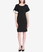 Tommy Hilfiger Two-tone Flutter-sleeve Dress