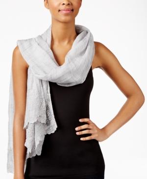 Calvin Klein Crosshatch Eyelet Trim Scarf