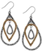 Lucky Brand Two-tone Pave Teardrop Drop Earrings