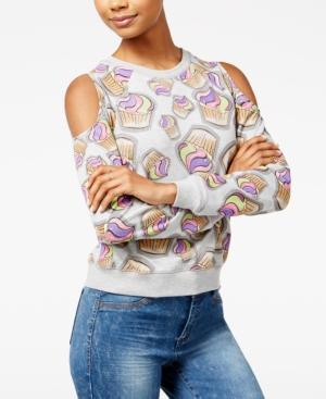 Dreamworks Trolls Juniors' Printed Cold-shoulder Sweatshirt